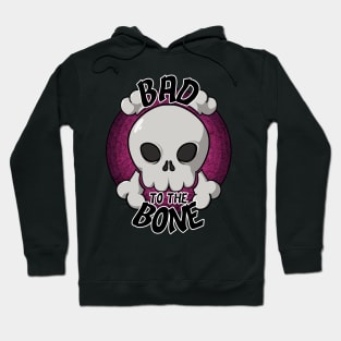 Bad to the bone skull (dark purple) Hoodie